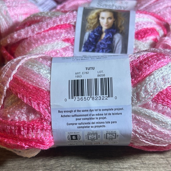 Red Heart Boutique Sashay Yarn - Pink and White - Picture 3 of 4